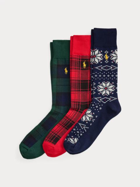 Polo Ralph Lauren Snowflake & Plaid Trouser Sock 3-Pack