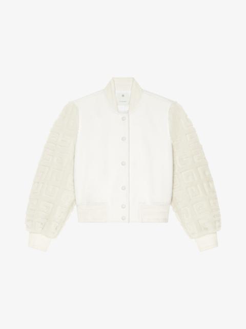 Givenchy CROPPED VARSITY JACKET IN WOOL AND 4G FUR