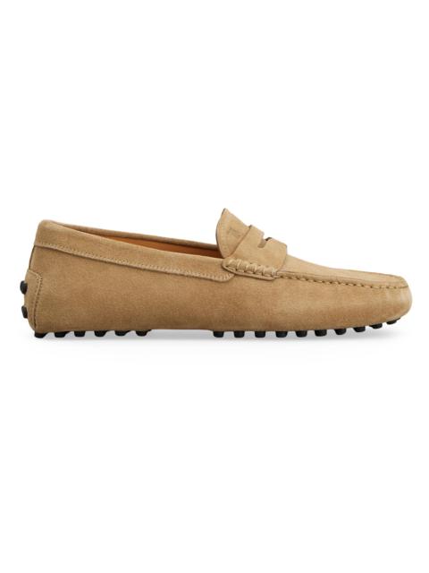 Tod's Men's Mocassino Gommino Suede Driving Loafers - Light Beige