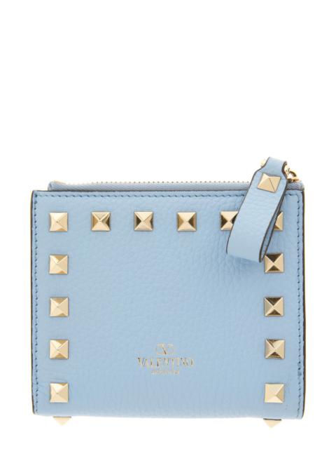 Rockstud Leather Bifold French Wallet