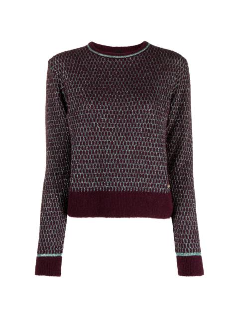 PINKO logo-plaque knitted jumper