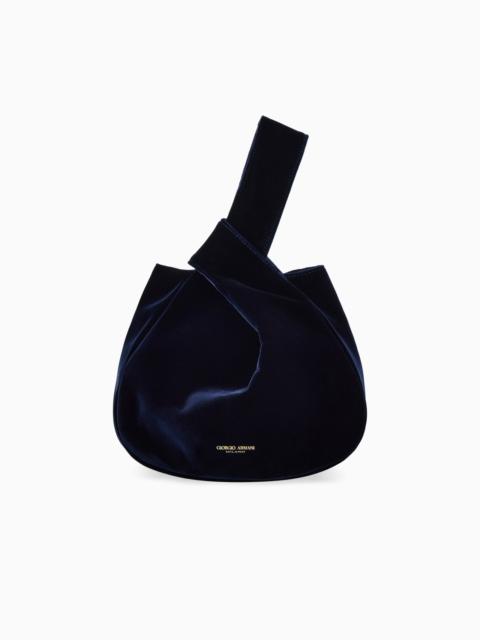 GIORGIO ARMANI SCULPTURAL VELVET HANDBAG WITH KNOTTED HANDLE