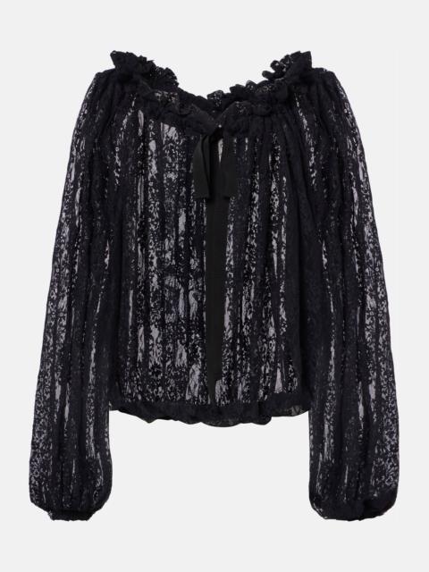 PATOU Floral lace blouse