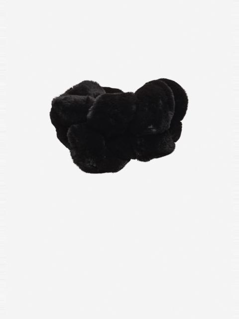 MAGDA BUTRYM Twisted faux fur stole in black