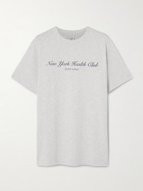 Sporty & Rich Ny Health Club Printed Cotton-jersey T-shirt