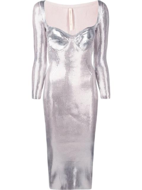 MARIA LUCIA HOHAN Helen metallic sweetheart-neck dress