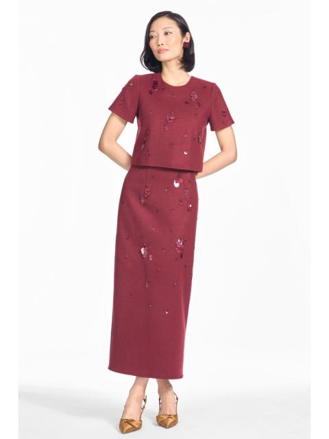 SACHIN & BABI EMBELLISHED NADINE TOP - MALBEC