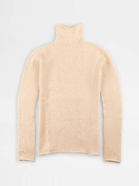 Tod's TURTLENECK JUMPER - BEIGE