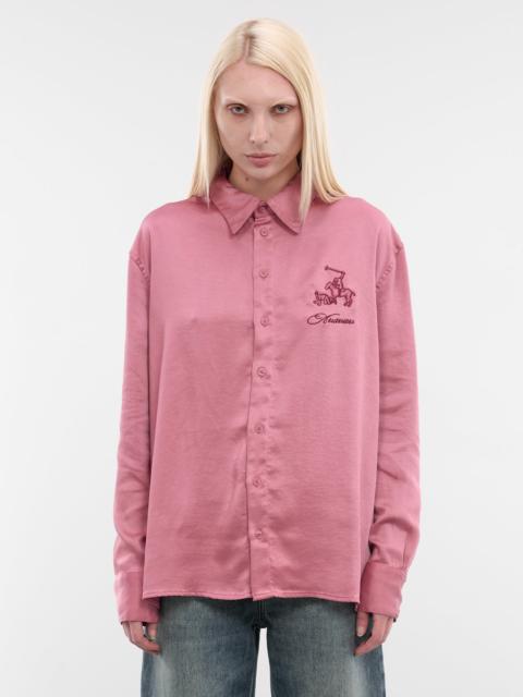 AVAVAV Pink Satin Embroidered Shirt