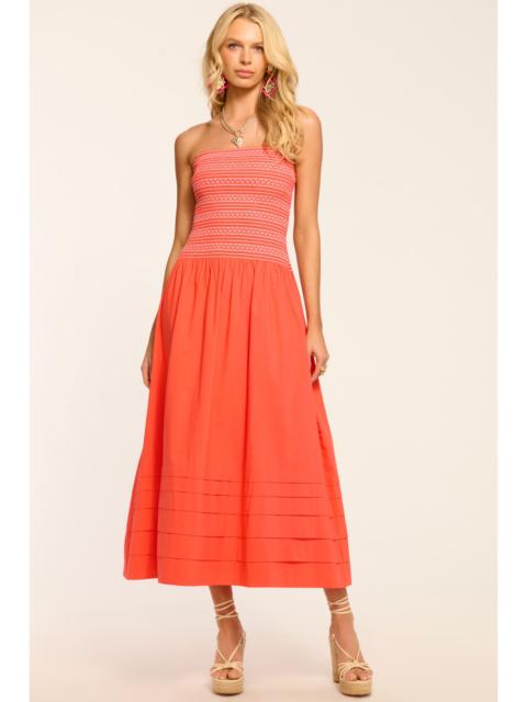 RAMY BROOK Jace Cotton Poplin Smocked Maxi Dress
