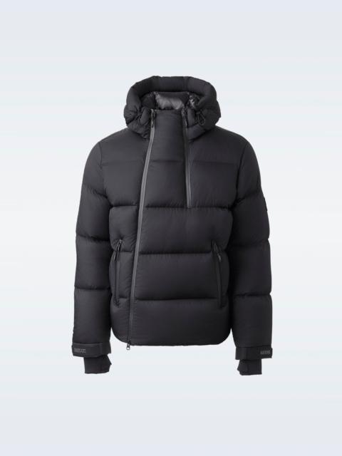 KENJI Down ski jacket with asymmetrical zip closure