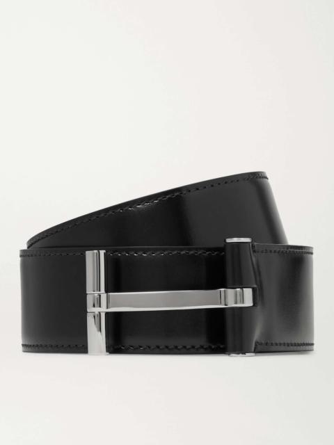 4cm Black Leather Belt