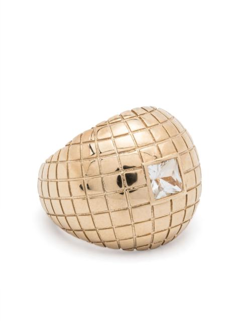Yvonne Léon 9K Yellow Gold Bague Boule Disco Topaz Ring