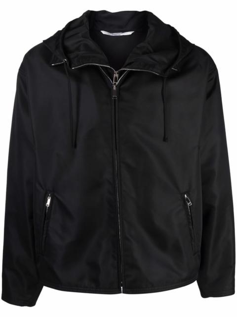 Valentino dual zip-detail hooded short jacket