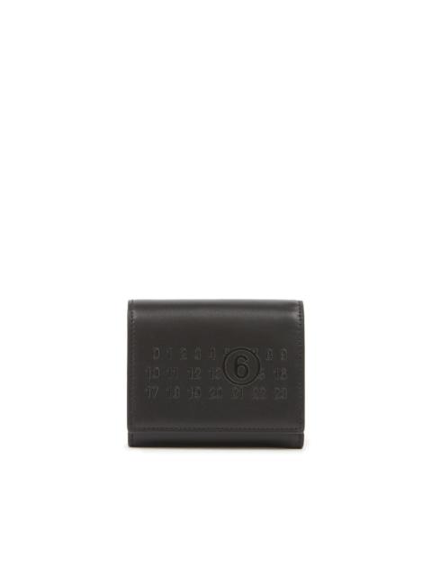 number-motif leather wallet