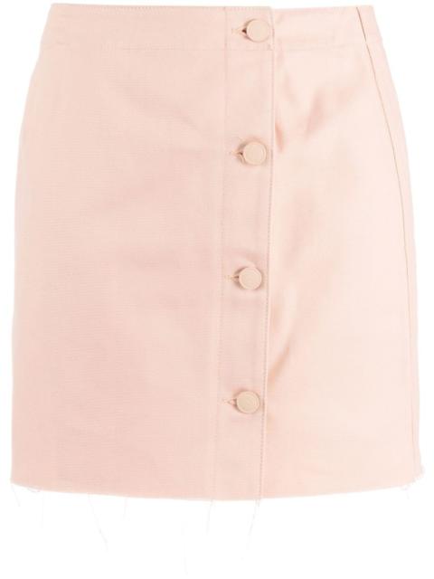 frayed cotton miniskirt