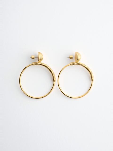 & Other Stories Polished Brass Coil-Detail Hoops
