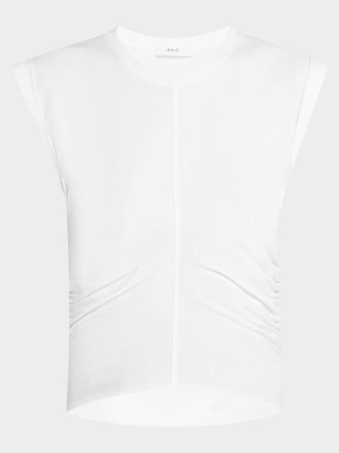 A.L.C. Nia Ruched Cap-Sleeve Tee