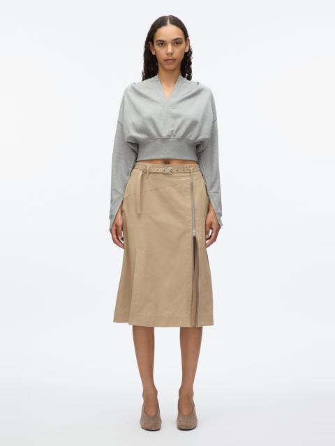 3.1 Phillip Lim Long Sleeve Cropped Sweatshirt with Snaps