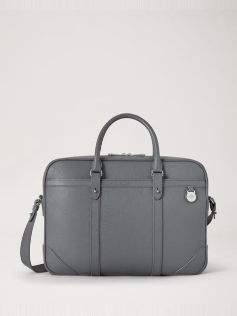 Mulberry Heritage Briefcase Foggy Grey Small Classic Grain