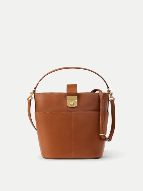 LARGE CREST LOCK BUCKET BAG