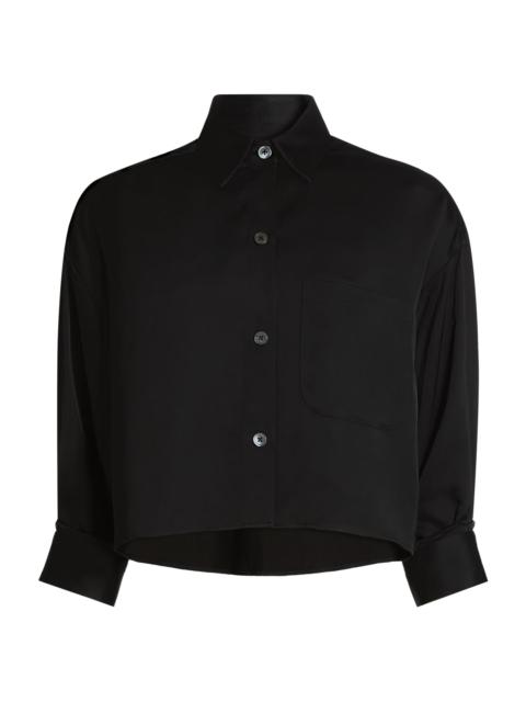 TWP Women's Soon To Be Ex Linen-Blend Crop Shirt - Black
