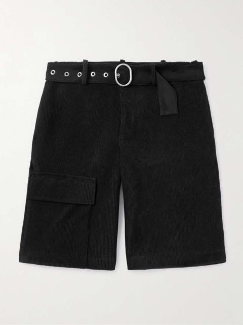 Jil Sander Straight-Leg Belted Cotton-Blend Corduroy Shorts