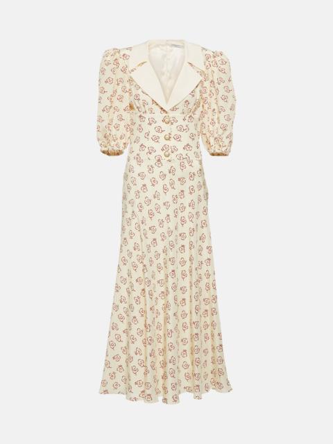 Alessandra Rich Floral silk midi dress