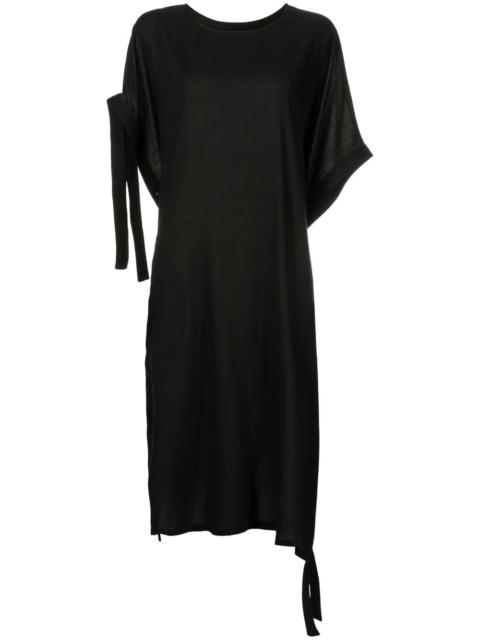 buttoned side-tie midi dress