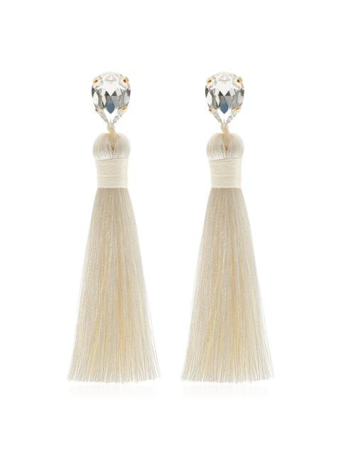 Jennifer Behr Francine Tasseled Earrings white