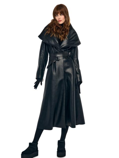 NORMA KAMALI SHAWL COLLAR PEPLUM COAT