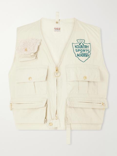 Kapital Cropped Cotton-Blend Poplin Vest