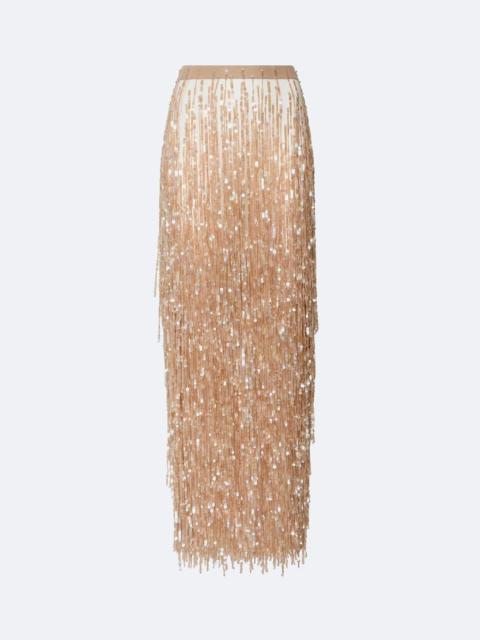 LAPOINTE Fringe Sequin Pencil Skirt