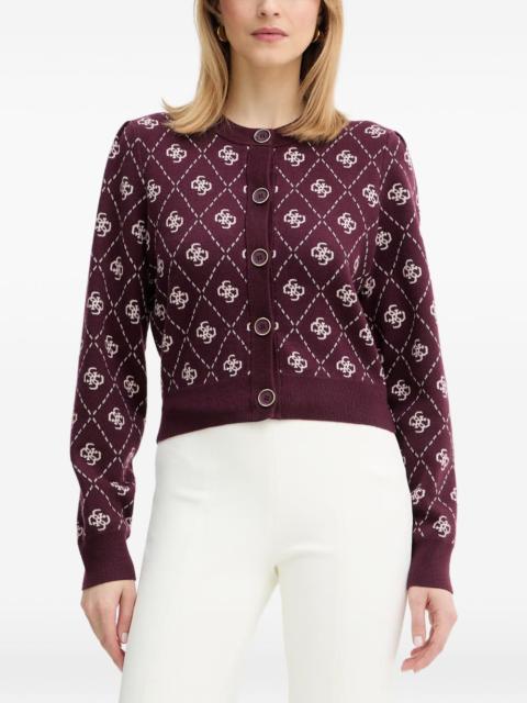 GUESS USA logo-print monogram-pattern cardigan