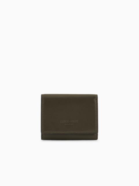GIORGIO ARMANI NAPPA-LEATHER TRIFOLD WALLET