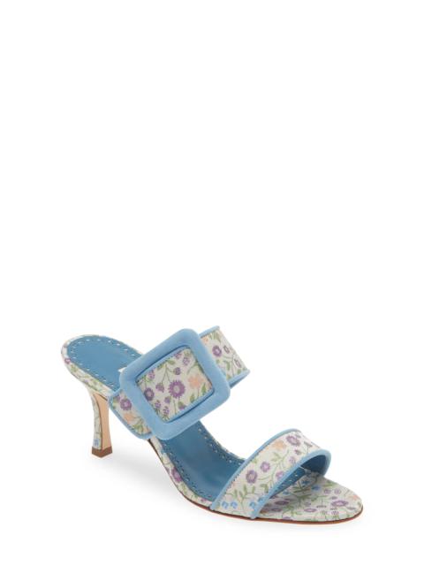 Gamble Floral Sandal in Blue/Ivory Multi