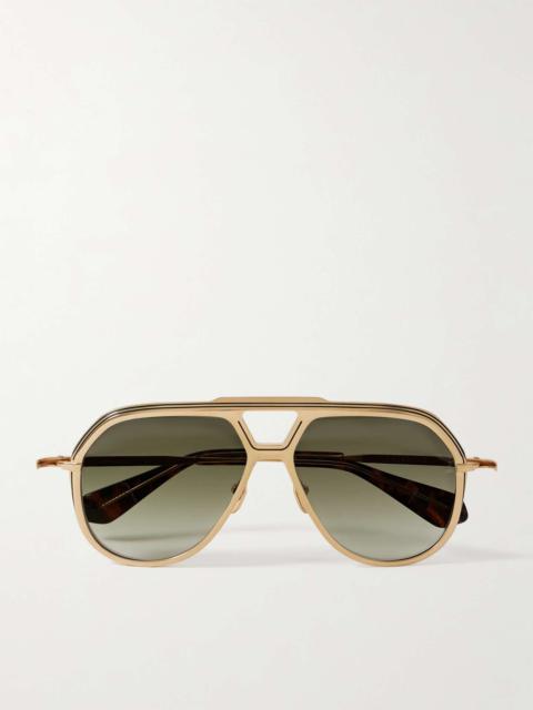 JACQUES MARIE MAGE Lockheed Aviator-Style Gold-Tone and Tortoiseshell Acetate Sunglasses