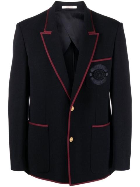 Valentino embroidered-crest tailored blazer