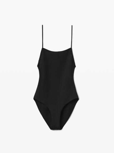 Alexander Wang CRYSTAL CHARM STRING SWIMSUIT IN JERSEY