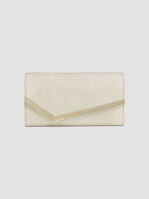 JIMMY CHOO Women's Emmie Glitter Leather Clutch - Platinum