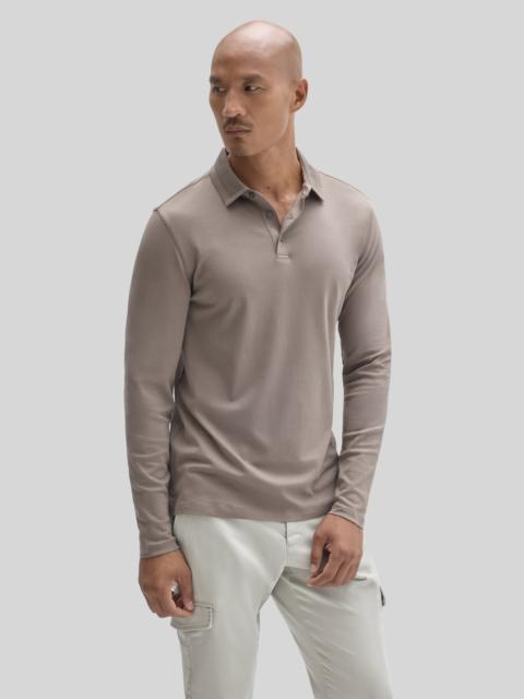 ROBERT BARAKETT The Barakett Long Sleeve Textured Collar Polo