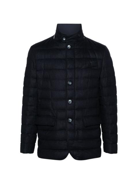 high-neck quilted down jacket