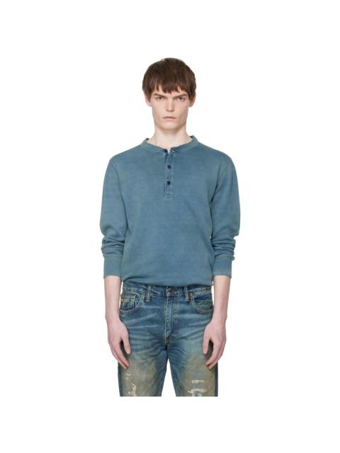 RRL by Ralph Lauren Blue Jacquard-Knit Henley