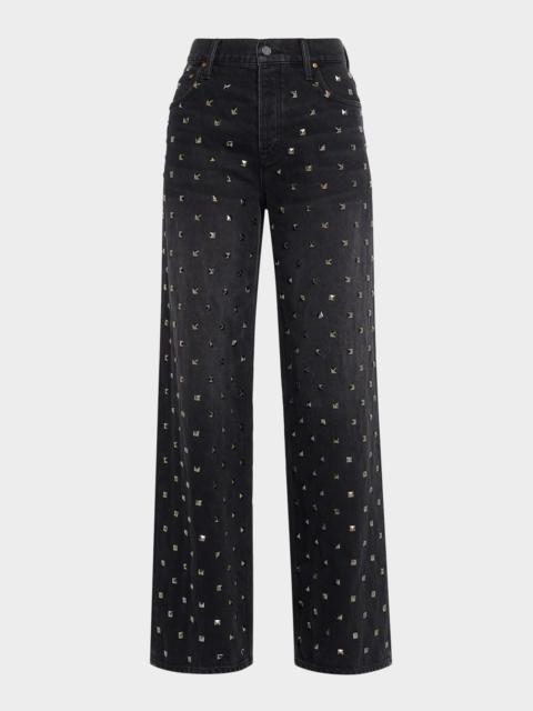 MOTHER The Smoothie Sneak Studded Jeans