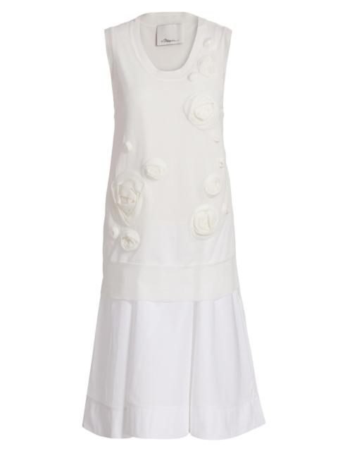 3.1 Phillip Lim Women's Rosette Double Layer Tank Combo Dress - Ivory White