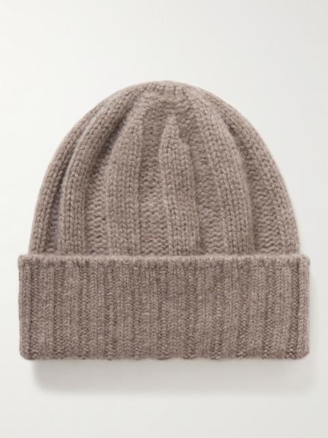 BEAMS PLUS Ribbed Cashmere Beanie Beige