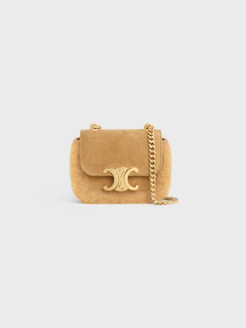 CELINE MINI CHAIN CLAUDE in SUEDE CALFSKIN AND SHEARLING