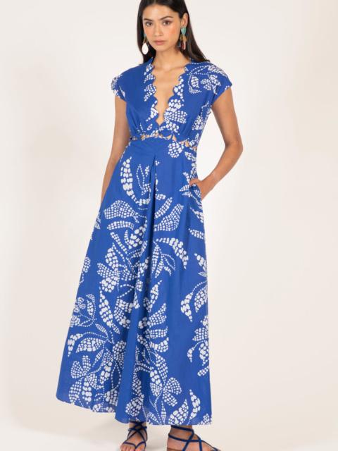 Poupette St Barth Long Dress Noreen - Blue Austral
