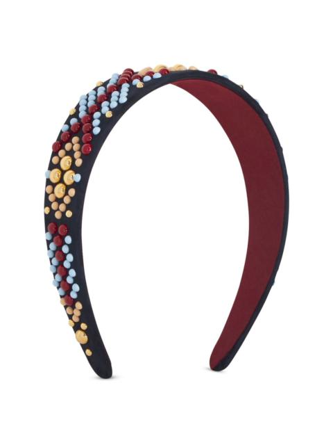 stud-embellished leather hair band