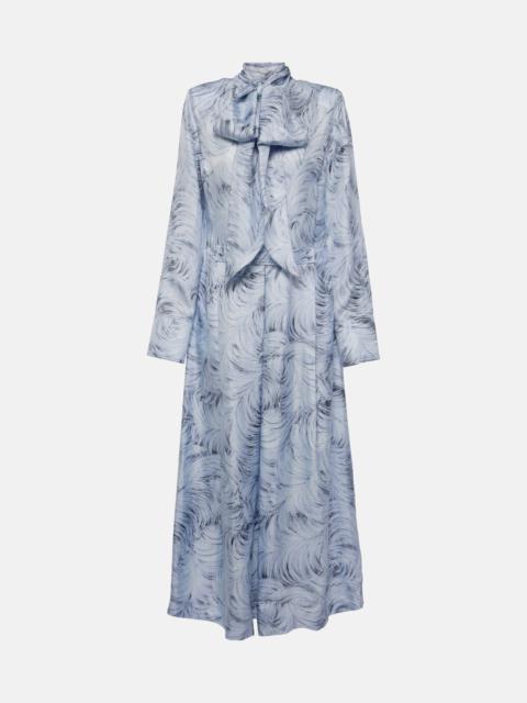 Stella McCartney feather-print midi dress